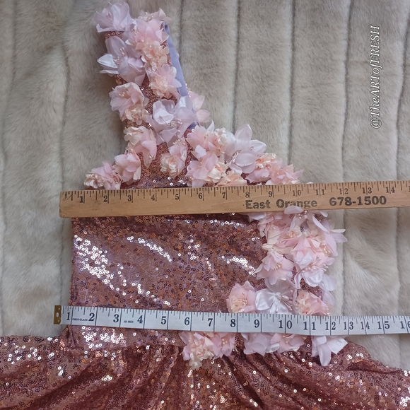 Rose Gold Sequin Kids Dress - Picture 7 of 12